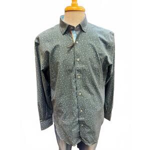 NEW SPAZIO men's vine print sport shirt in green